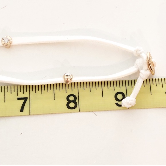 MARLYN SCHIFF White Leather Cord Choker Necklace with Elephant Jeweled Charms - Picture 10 of 10